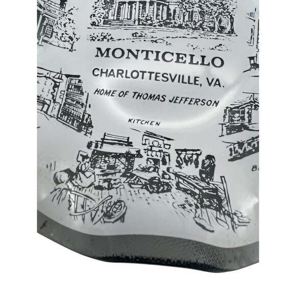 Monticello Souvenir Decorative Fluted Glass Trinket Dish Thomas Jefferson Home - Picture 7 of 8